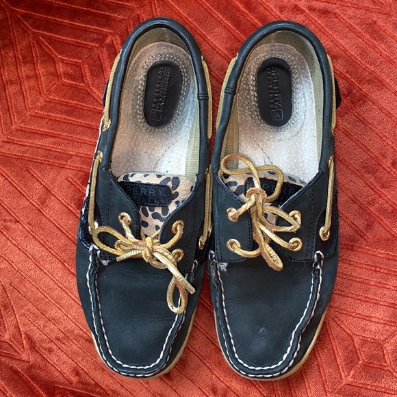 Sperry Topsider black and leopard boat shoes - Picture 2 of 5